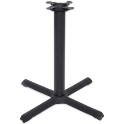 30 x 30 Inch Style X Base x 28-1/4 Inch Table Height 2000 Series Style X 3 Inch Round Column Table Base, Black Matte Cast Iron