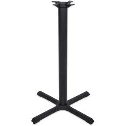 30 x 30 Inch Style X Base x 40-1/4 Inch Bar Height 2000 Series 3 Inch Round Column Table Base, Black Matte Cast Iron