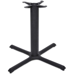 36 x 36 Inch Style X Base x 28-1/4 Inch Table Height 2000 Series Style X 4 Inch Round Column Table Base, Black Matte Cast Iron