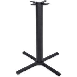 36 x 36 Inch Style X Base x 40-1/4 Inch Bar Height 2000 Series 4 Inch Round Column Table Base, Black Matte Cast Iron