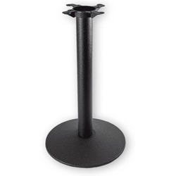 30 Inch Round Base x 28-1/4 Inch Table Height Signature 4 Inch Round Column, Black Matte Cast Iron