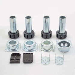 30% OFF PMI 4-Leg Metal Cabinet Leveler Set, 4 to 6-1/2 Inch Height Adjustable, Adhesive/Screw Mount Clip Included, Black 