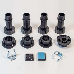 30% OFF PMI 4-Leg Plastic Cabinet Leveler Set, 3-3/4 to 4-3/4 Inch Height Adjustable, Screw Mount Clip Included, Black 