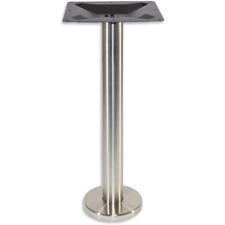 8 Inch Round Base x 28-3/8 Inch Table Height Turin 3 Inch Round Column Table Base, Brushed Stainless Steel