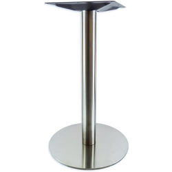 17 Inch Round Base x 28-1/2 Inch Table Height Turin 3 Inch Round Column Table Base, Brushed Stainless Steel