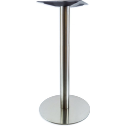 17 Inch Round Base x 40-1/4 Inch Bar Height Turin 3 Inch Round Column Table Base, Brushed Stainless Steel