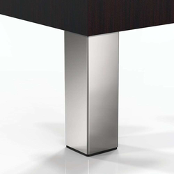 PMI 4 Inch (101.6mm) Height, 2" x 2" Square Furniture Legs with Mounting Plate, 3/4" Adjustable Height, 4-Leg Set, Polished Chrome