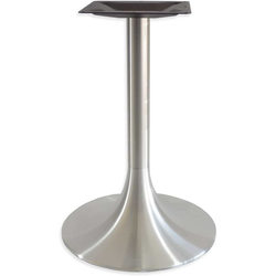 20 Inch Round Trumpet Base x 28-5/8 Inch Table Height Trumpet 3 Inch Round Column Table Base, Brushed Aluminum