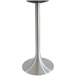 20 Inch Round Trumpet Base x 40-1/1 Inch Bar Height Trumpet 3 Inch Round Column Table Base, Brushed Aluminum