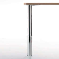 24, 31 Inch Adjustable Table Height Studio Table Leg, Polished Chrome