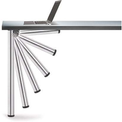  PMI Adjustable/Foldable Table Leg, 27-3/4 Inch Height x 2 Inch Diameter, "Click" Single Button Release, Polished Chrome