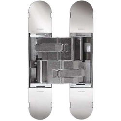  PMI 3-Way Adjustable Invisible Hinge, Door Thickness 1-1/2 Inch to 1-13/16 Inch, Screw Covers Included, 1-1/4 Inch Width x 6-5/16 Inch Length x 1-3/16 Inch Depth, Nickel Plated