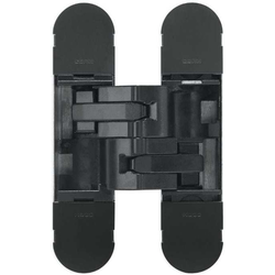 PMI 3-Way Adjustable Invisible Hinge, Door Thickness 1-7/16” (35mm) to 1-13/16” (45mm), Screw Covers Included, 1-3/16” (30mm) W x 5-1/8”(128mm) L x 13/16” (21mm) D Matte Black