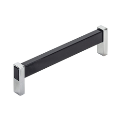 Prism Pull 6-5/16 inch Center to Center Black with Polished Chrome
