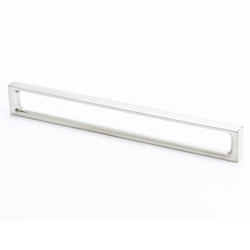 Dual 7-9/16 Inch Center to Center Brushed Nickel Cabinet Pull