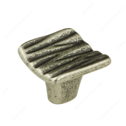 Striated 1-5/16 Inch Diameter Faux Iron Cabinet Knob
