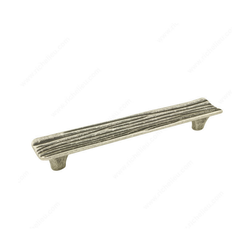 Striated 6-5/16 Inch Center to Center Faux Iron Cabinet Pull