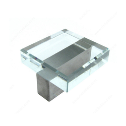 Clear 5/8 Inch Center to Center Brushed Nickel,Clear Cabinet Pull
