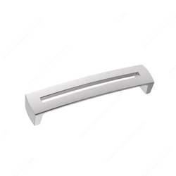 Geometric 6-5/16 Inch Center to Center Matte Chrome Cabinet Pull