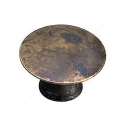 Povera 1-3/8 Inch Diameter Oxidized Brass Cabinet Knob