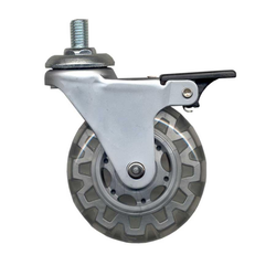 Furniture Caster with Swivel and Brake, Light Grey