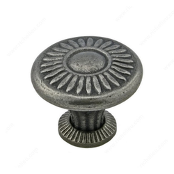 Traditional Cast Iron 1-1/4 Inch Diameter Natural Iron Cabinet Knob