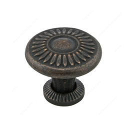 Traditional Cast Iron 1-1/2 Inch Diameter Florentine Bronze Cabinet Knob