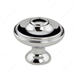 Art Deco 1-3/16 Inch Diameter Chrome Cabinet Knob