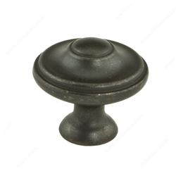 Art Deco 1-3/16 Inch Diameter Faux Iron Cabinet Knob