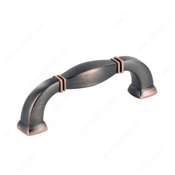 Heritage 4 Inch Center to Center Brushed Oil-Rubbed Bronze Cabinet Pull