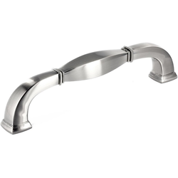 Heritage 6 Inch Center to Center Brushed Nickel Cabinet Pull