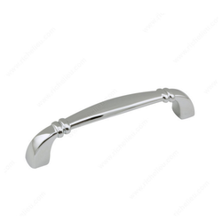Art Deco 3-3/4 Inch Center to Center Chrome Cabinet Pull