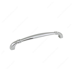 Art Deco 6-5/16 Inch Center to Center Chrome Cabinet Pull