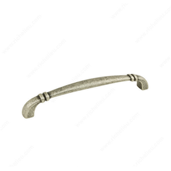 Art Deco 6-5/16 Inch Center to Center Faux Iron Cabinet Pull