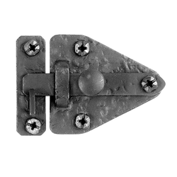 Rough Iron Flush Cabinet Latch 1-13/16 inch High Black Iron