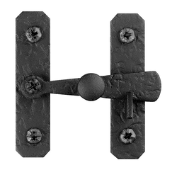 Rough Iron Flush Cabinet Latch 2-5/8 inch High Black Iron