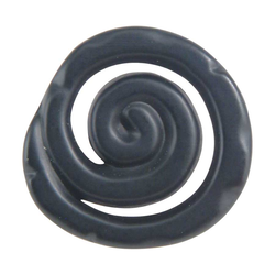 Scroll 1-1/2 Inch Diameter Black Cabinet Knob