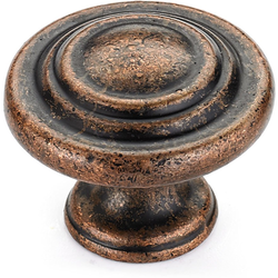 Traditional 1-11/32 Inch Diameter Knobs with Antique Copper Finish