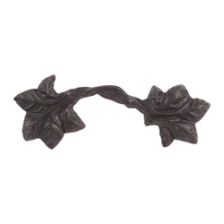 Leaf 3 Inch Center to Center Aged Bronze Cabinet Pull