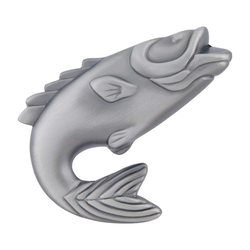 Fish 2-1/4 Inch Diameter Pewter Cabinet Knob
