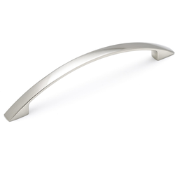 Contemporary 5-1/32 Inch Center to Center Bar Pulls with Nickel Finish