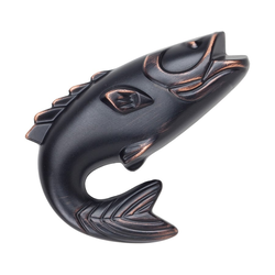 Fish Knob 2-1/4 inch Diameter Venetian Bronze