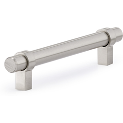 Contemporary 5-1/32 Inch Center to Center Bar Pulls with Nickel Finish