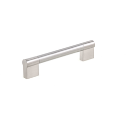 Contemporary 5-1/32 Inch Center to Center Bar Pulls with Nickel Finish