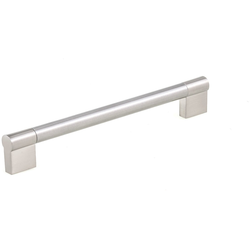 Contemporary 7-9/16 Inch Center to Center Bar Pulls with Nickel Finish