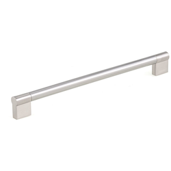 Contemporary 10-1/8 Inch Center to Center Bar Pulls with Nickel Finish