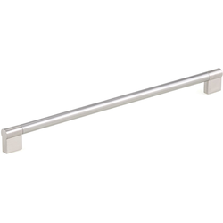 Contemporary 12-5/8 Inch Center to Center Bar Pulls with Nickel Finish