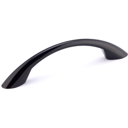 Contemporary 3-25/32 Inch Center to Center Bar Pulls with Black Finish