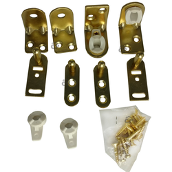 Gravity Pivot Hinge Set for Cafe or Bar Doors, Bright Brass