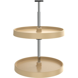 18 Inch Diameter Value Line 2-Shelf Full Circle Lazy Susan Set, Almond